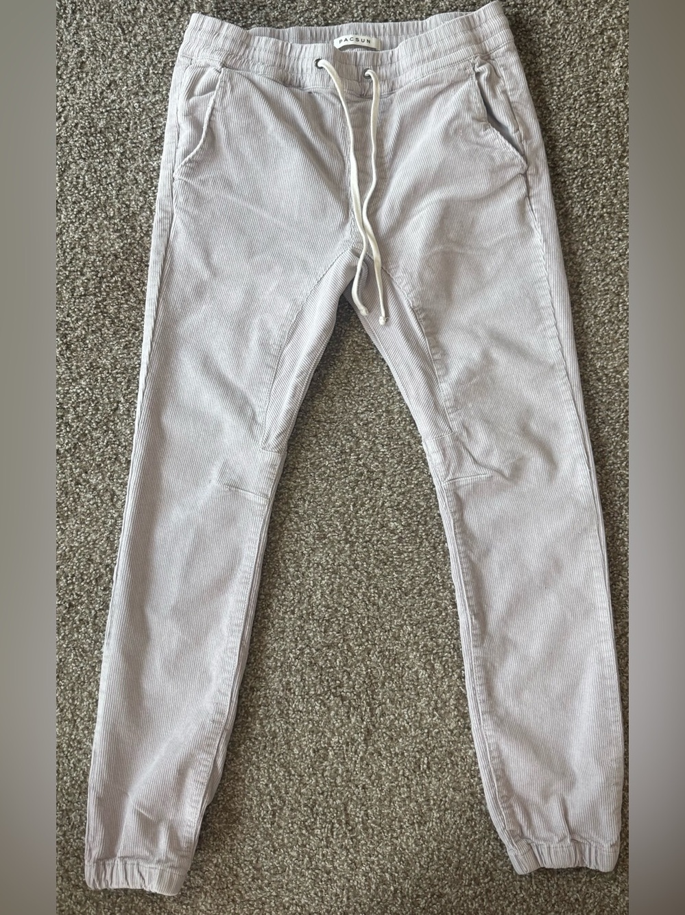PacSun Corduroy Jogger Pants Men’s S Gray Drawstring Elastic Waist Casual